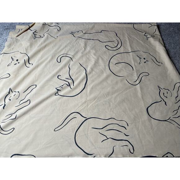 Vintage SpringMaid CAT WHISPURR Alex West Tan Black Full Sheet Set 4 Piece VGUC - Picture 6 of 8